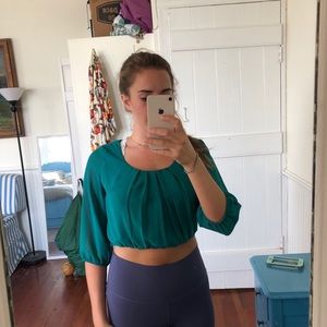 Cropped Turquoise Shirt